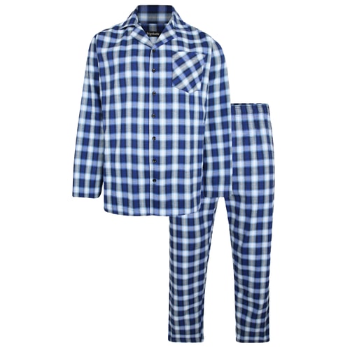 Bigdude Kariertes Pyjama Set Blau